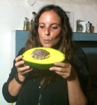 Ali and her avocado that's larger than her head.
