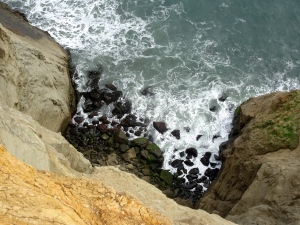 Ocean meets cliff