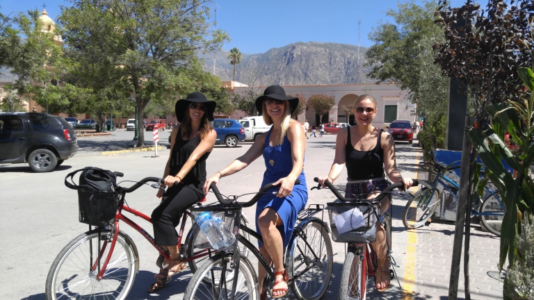 We went to rent our bikes in our fancy wine tasting attire and the guys were just staring and laughing at us. The owner told us he had never seen anyone dressed as fancy as us to ride their bikes to the bodegas (wineries). Happy to scream out "gringo" to all, señor ;)
